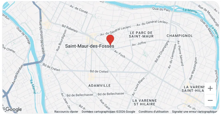 Plan de situation du cabinet à Saint-Maur-des-Fossés